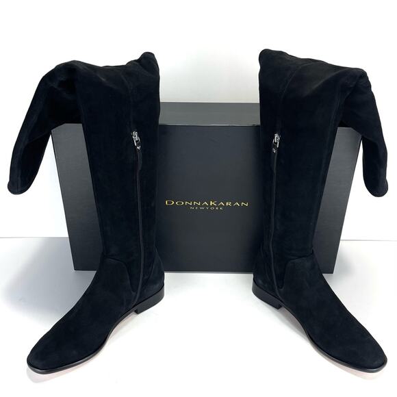Donna Karan Lyra Black Over-The-Knee/Thigh High Boots Size 8 Goat Leather New - Picture 7 of 16